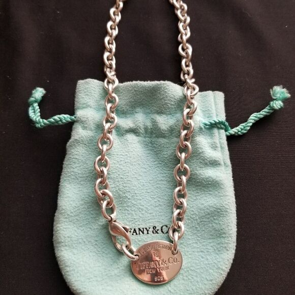 Tiffany & Co. Oval Tag Chain Necklace - Picture 2 of 9